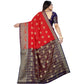 Appealing Silk Blend Woven Saree With Blouse Piece
