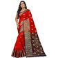 Appealing Silk Blend Woven Saree With Blouse Piece
