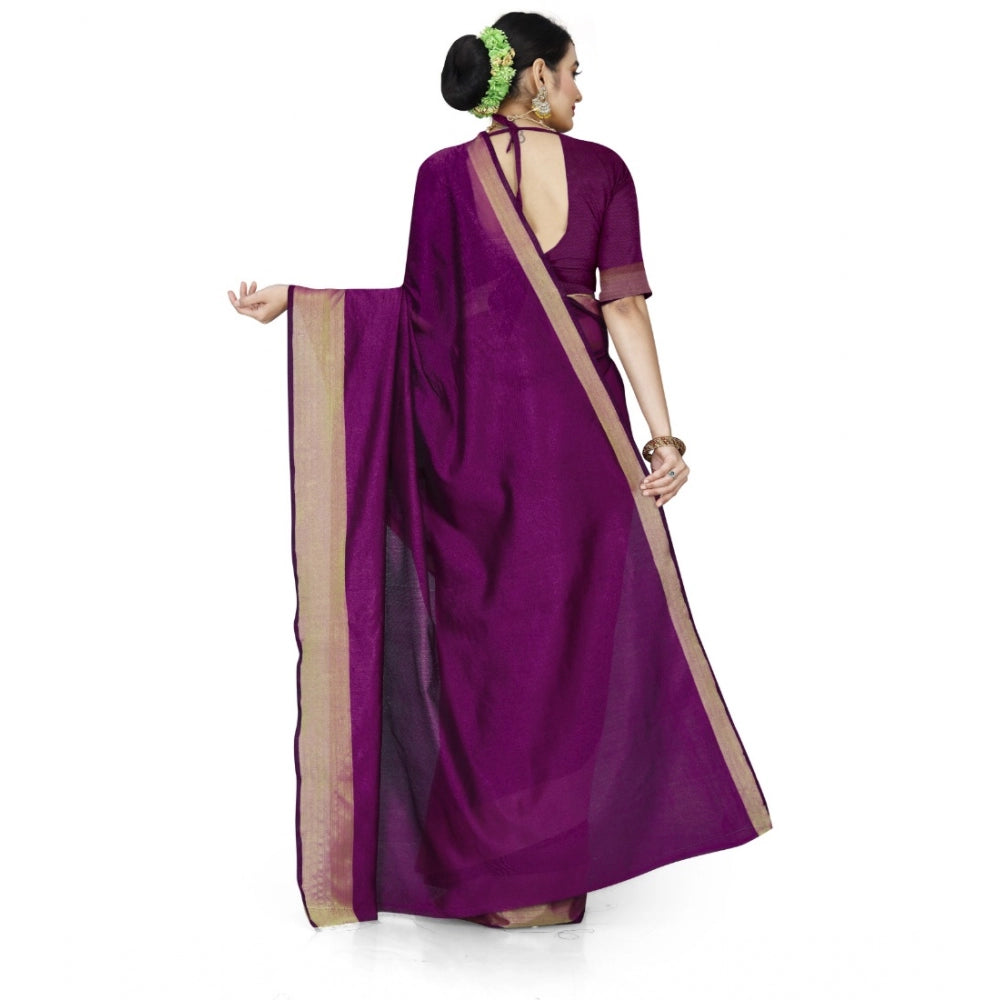 Dazzling Cotton Silk Self Design Saree With Blouse Piece