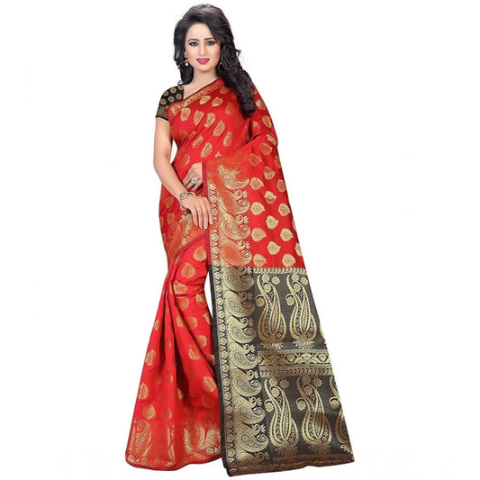 Tremendous Jacquard Woven Saree With Blouse Piece