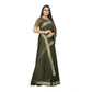 Gracious Cotton Blend Plain Saree With Blouse Piece