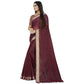 Gracious Cotton Blend Plain Saree With Blouse Piece