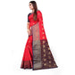 Appealing Silk Blend Woven Saree With Blouse Piece