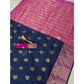 Appealing Silk Blend Woven Saree With Blouse Piece