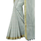Gracious Cotton Blend Plain Saree With Blouse Piece