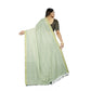 Gracious Cotton Blend Plain Saree With Blouse Piece