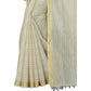 Gracious Cotton Blend Plain Saree With Blouse Piece