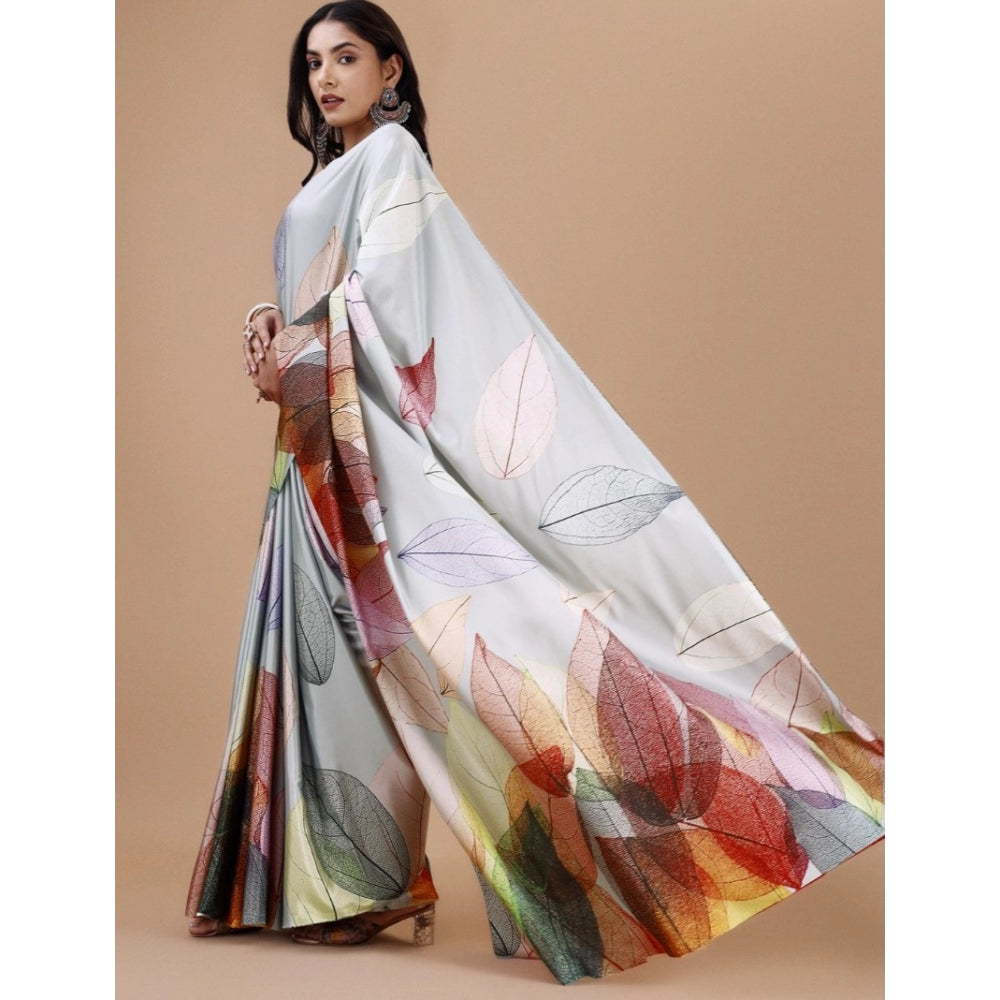 Fantastic Crepe Digital Print Saree With Blouse Piece