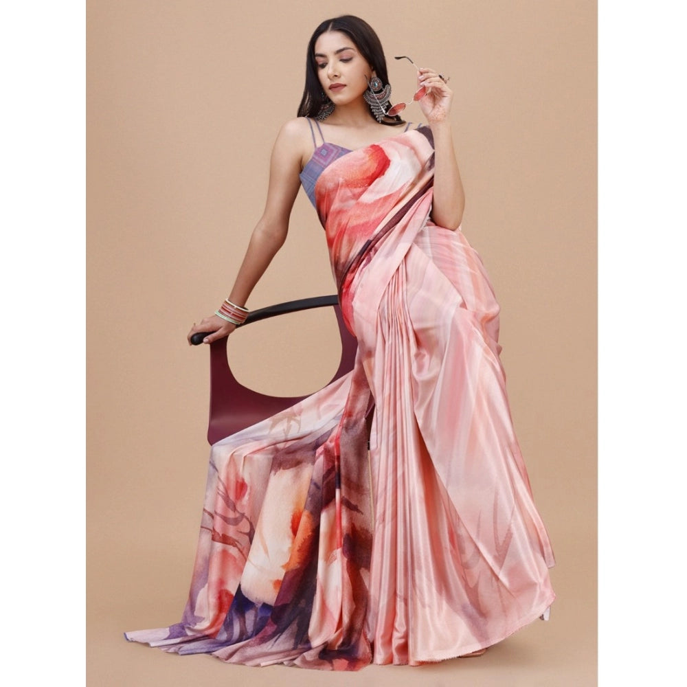 Fantastic Crepe Digital Print Saree With Blouse Piece