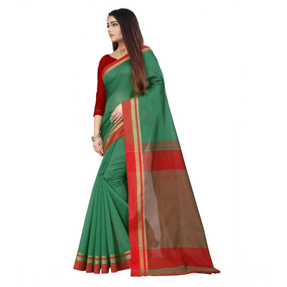 Sophisticated Silk Blend Woven Saree With Blouse Piece