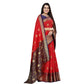 Appealing Silk Blend Woven Saree With Blouse Piece