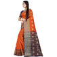 Appealing Silk Blend Woven Saree With Blouse Piece