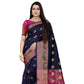 Appealing Silk Blend Woven Saree With Blouse Piece