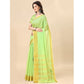 Delightful Cotton Silk Striped Saree With Blouse Piece