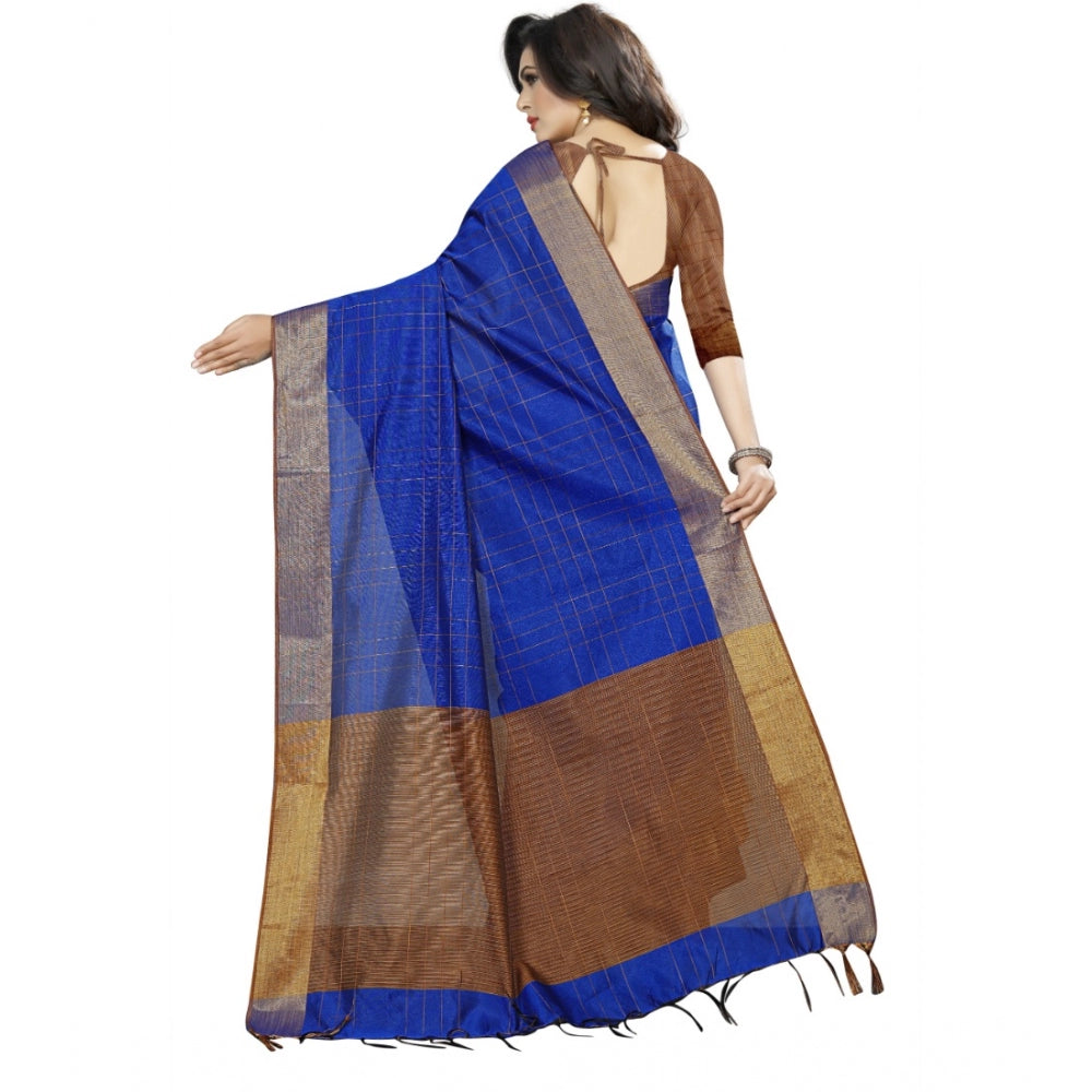 Dazzling Cotton Silk Self Design Saree With Blouse Piece