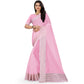 Gracious Cotton Jute Self Design Saree With Blouse Piece