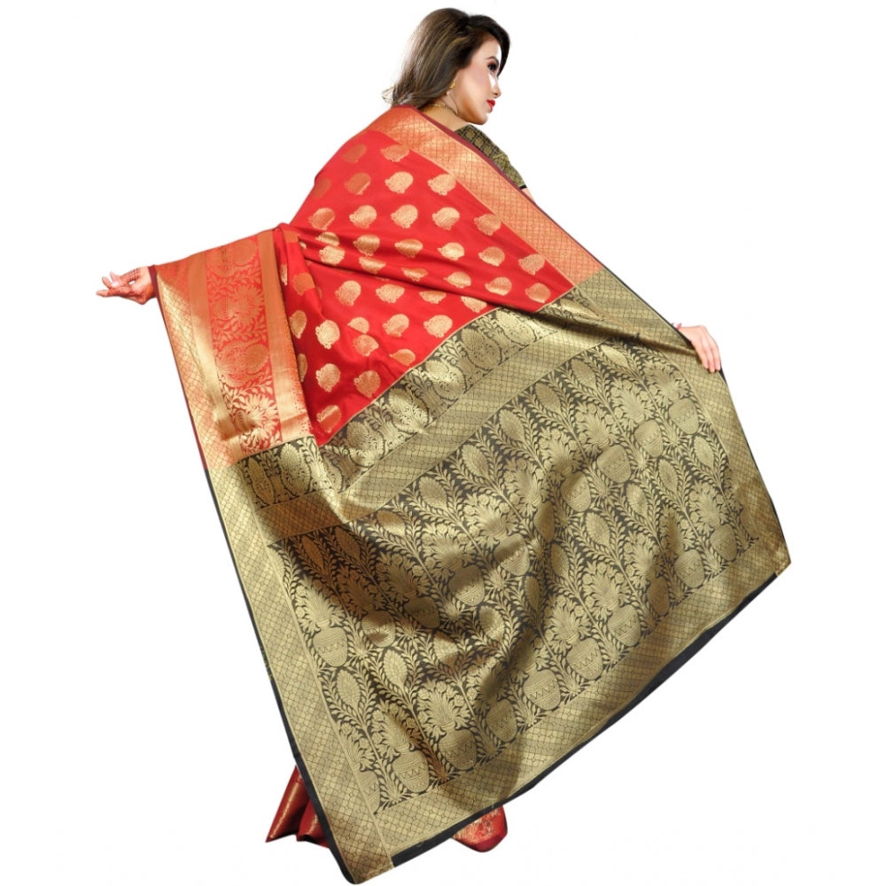 Tremendous Jacquard Woven Saree With Blouse Piece