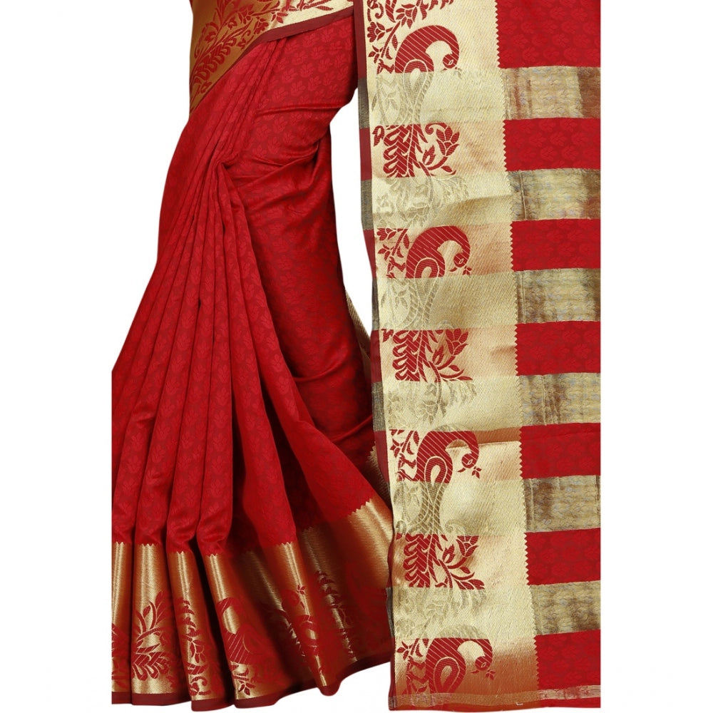 Tremendous Jacquard Woven Saree With Blouse Piece