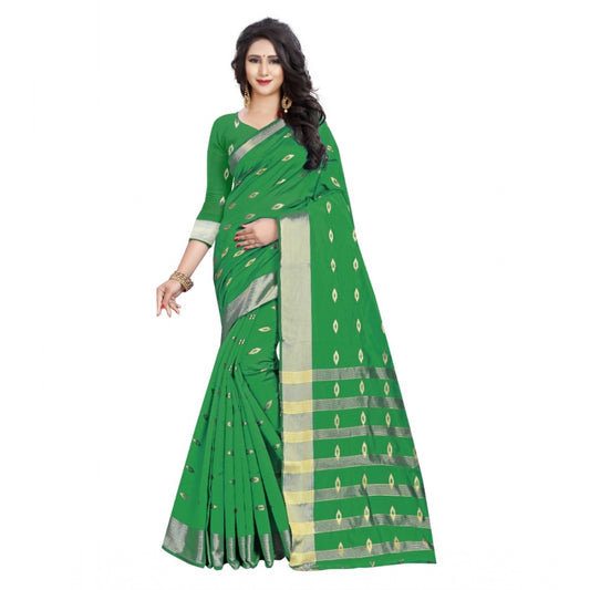 Sophisticated Silk Blend Woven Saree With Blouse Piece