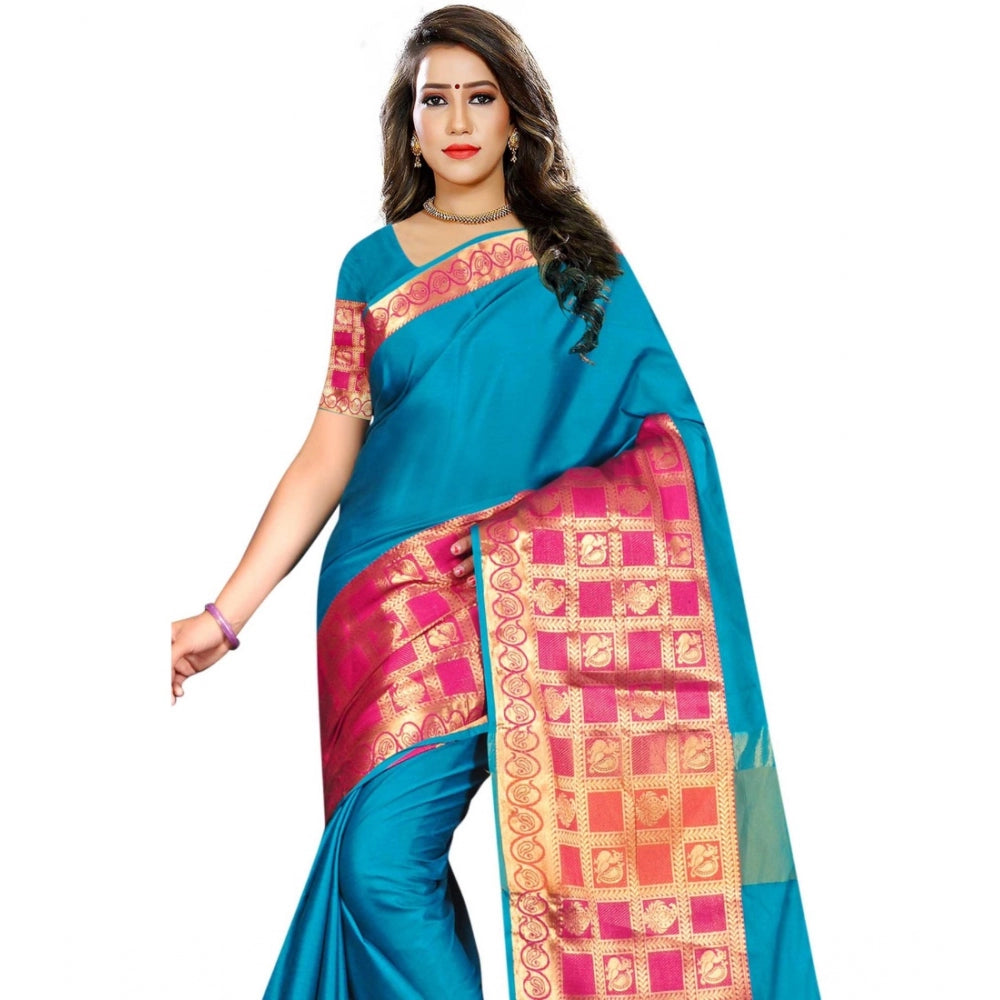 Glorious Jacquard Woven Saree With Blouse Piece