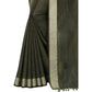 Gracious Cotton Blend Plain Saree With Blouse Piece