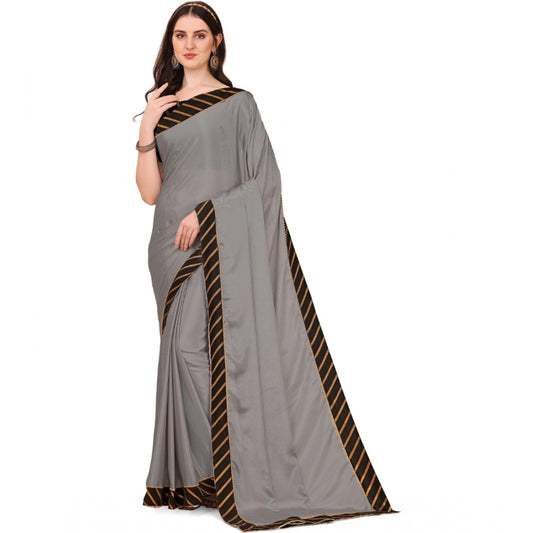 Gracious Chiffon Self Design Saree With Blouse Piece