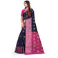 Appealing Silk Blend Woven Saree With Blouse Piece