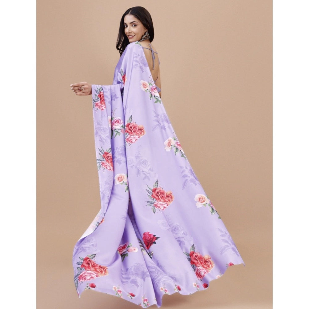 Fantastic Crepe Digital Print Saree With Blouse Piece