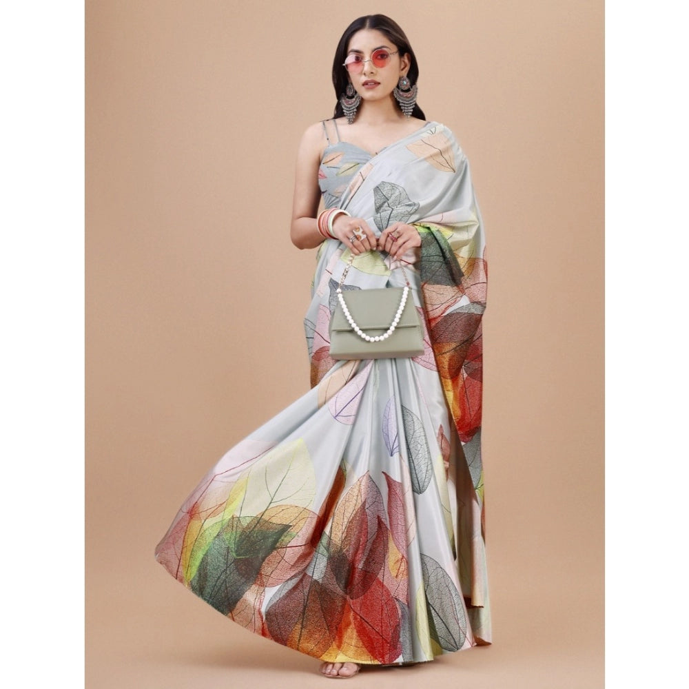 Fantastic Crepe Digital Print Saree With Blouse Piece