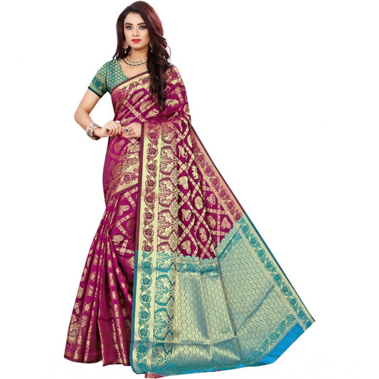 Glorious Jacquard Woven Saree With Blouse Piece