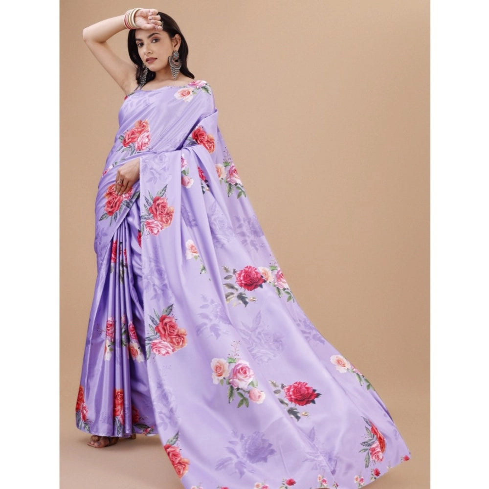 Fantastic Crepe Digital Print Saree With Blouse Piece