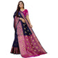 Appealing Silk Blend Woven Saree With Blouse Piece
