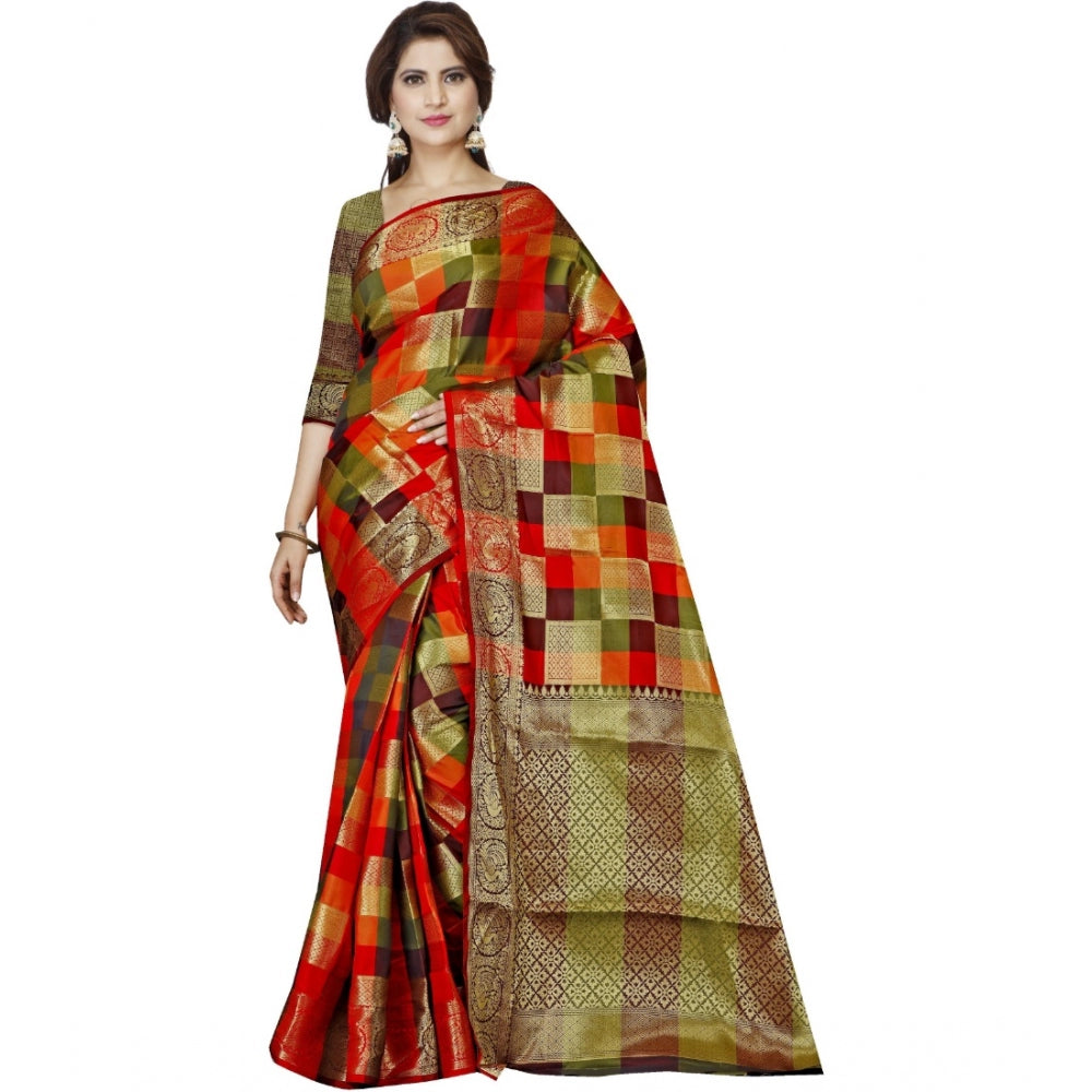 Glorious Jacquard Woven Saree With Blouse Piece