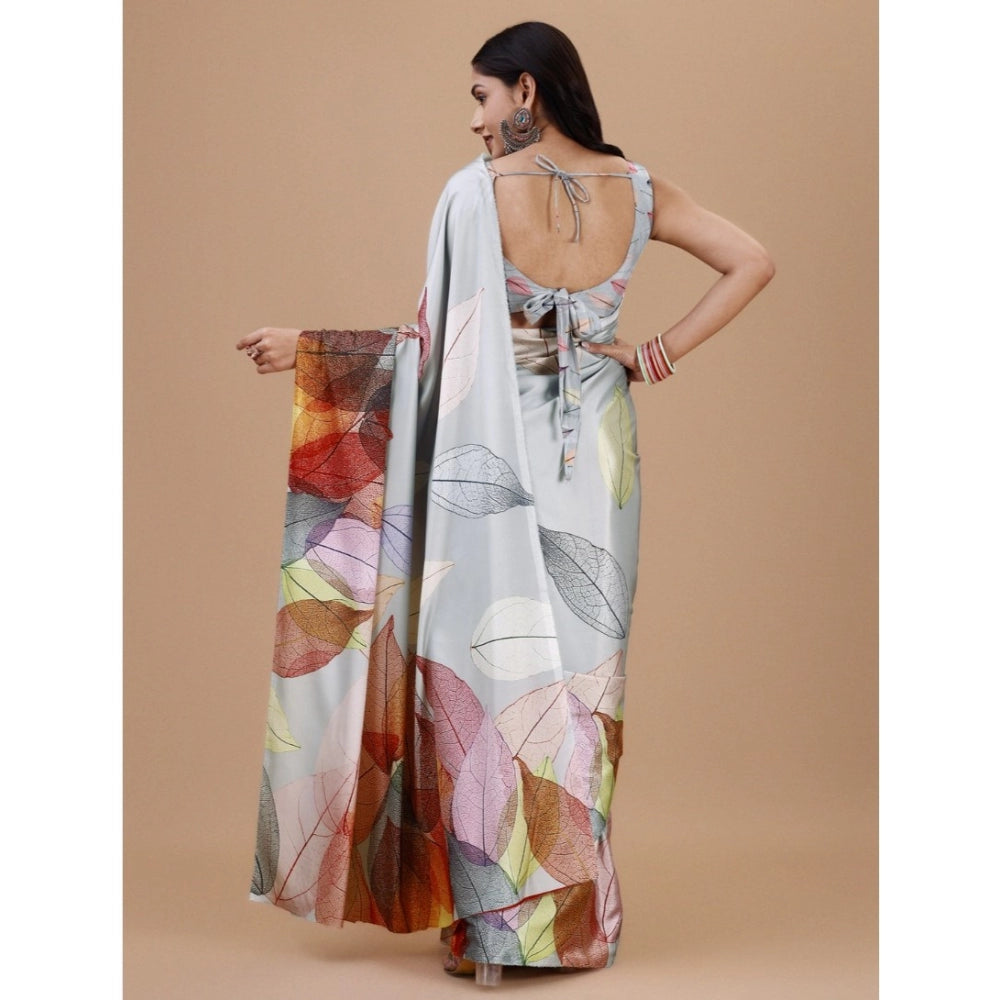 Fantastic Crepe Digital Print Saree With Blouse Piece