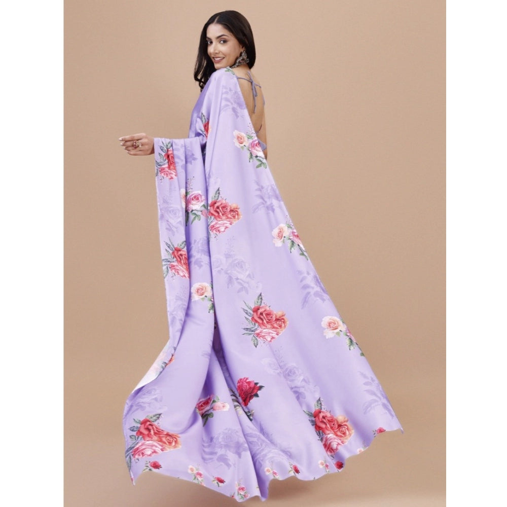 Fantastic Crepe Digital Print Saree With Blouse Piece