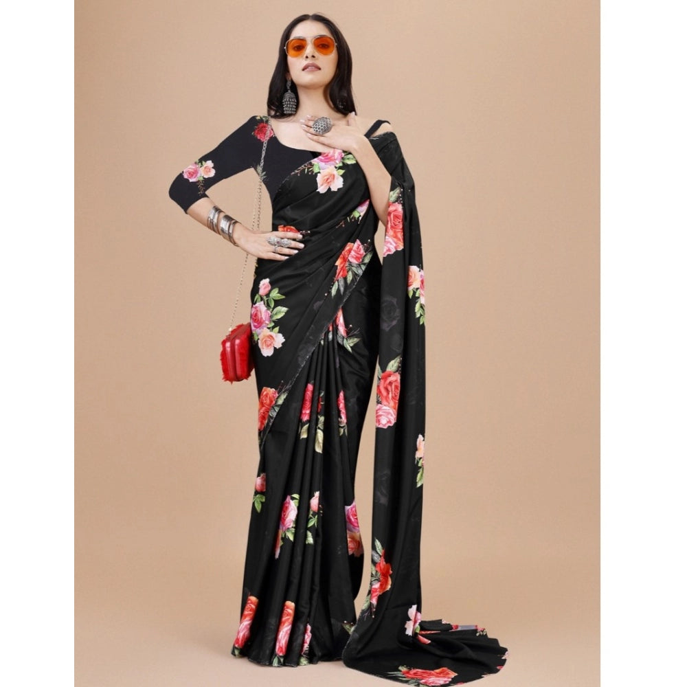 Fantastic Crepe Digital Print Saree With Blouse Piece