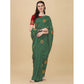 Incredible Silk Blend Embroidered Saree With Blouse Piece