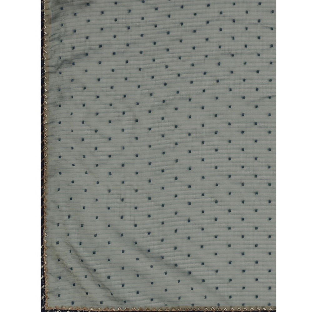 Incredible Silk Blend Embellished Saree With Blouse Piece