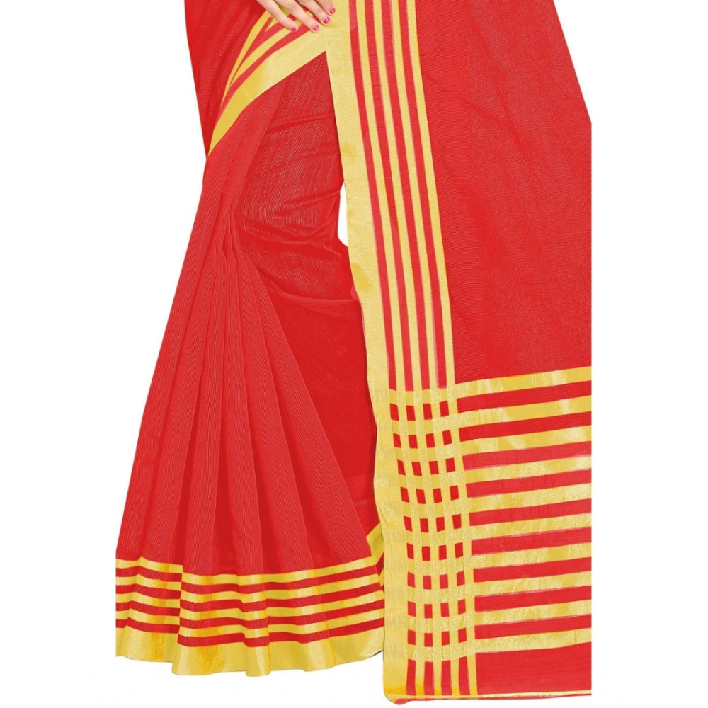 Superb Jacquard Striped Saree With Blouse Piece