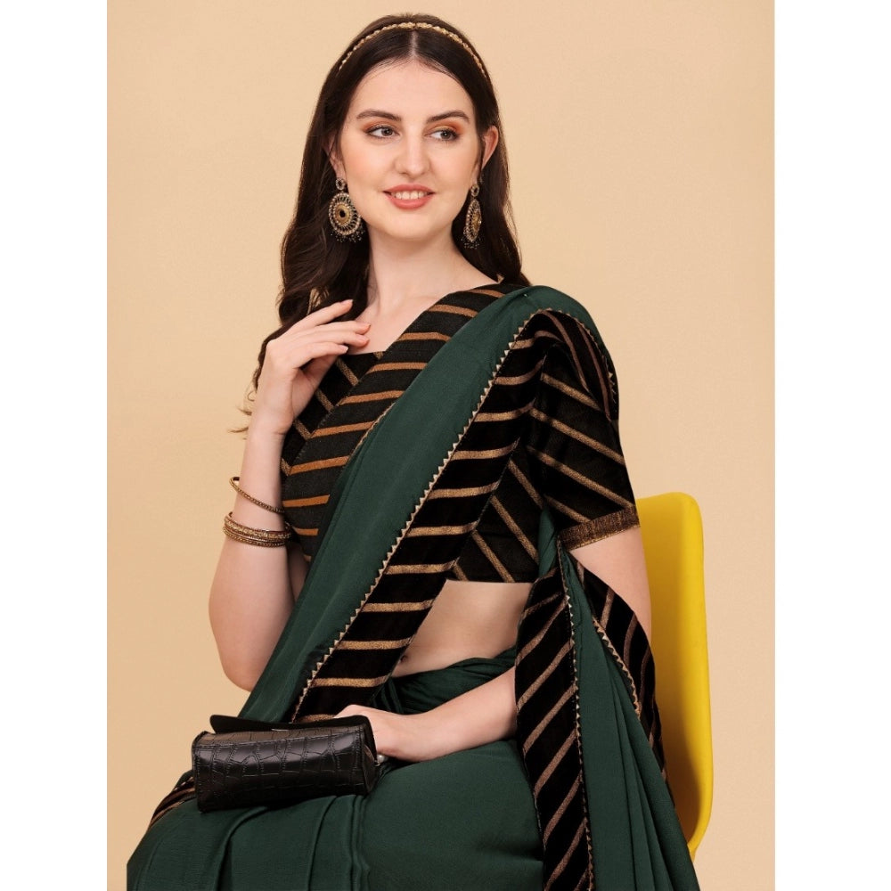 Gracious Chiffon Self Design Saree With Blouse Piece