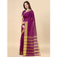 Delightful Cotton Silk Striped Saree With Blouse Piece