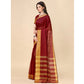 Delightful Cotton Silk Striped Saree With Blouse Piece