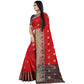 Appealing Silk Blend Woven Saree With Blouse Piece