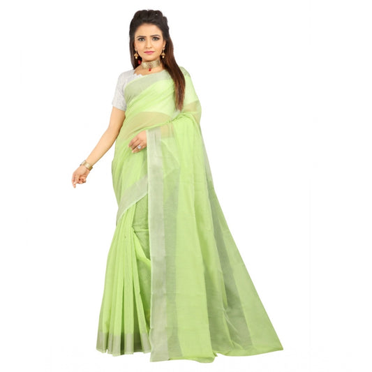 Dazzling Cotton Silk Self Design Saree With Blouse Piece