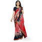 Fabulous Georgette Floral Print Saree With Blouse Piece