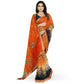 Fabulous Georgette Floral Print Saree With Blouse Piece