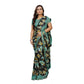 Fabulous Georgette Floral Print Saree With Blouse Piece