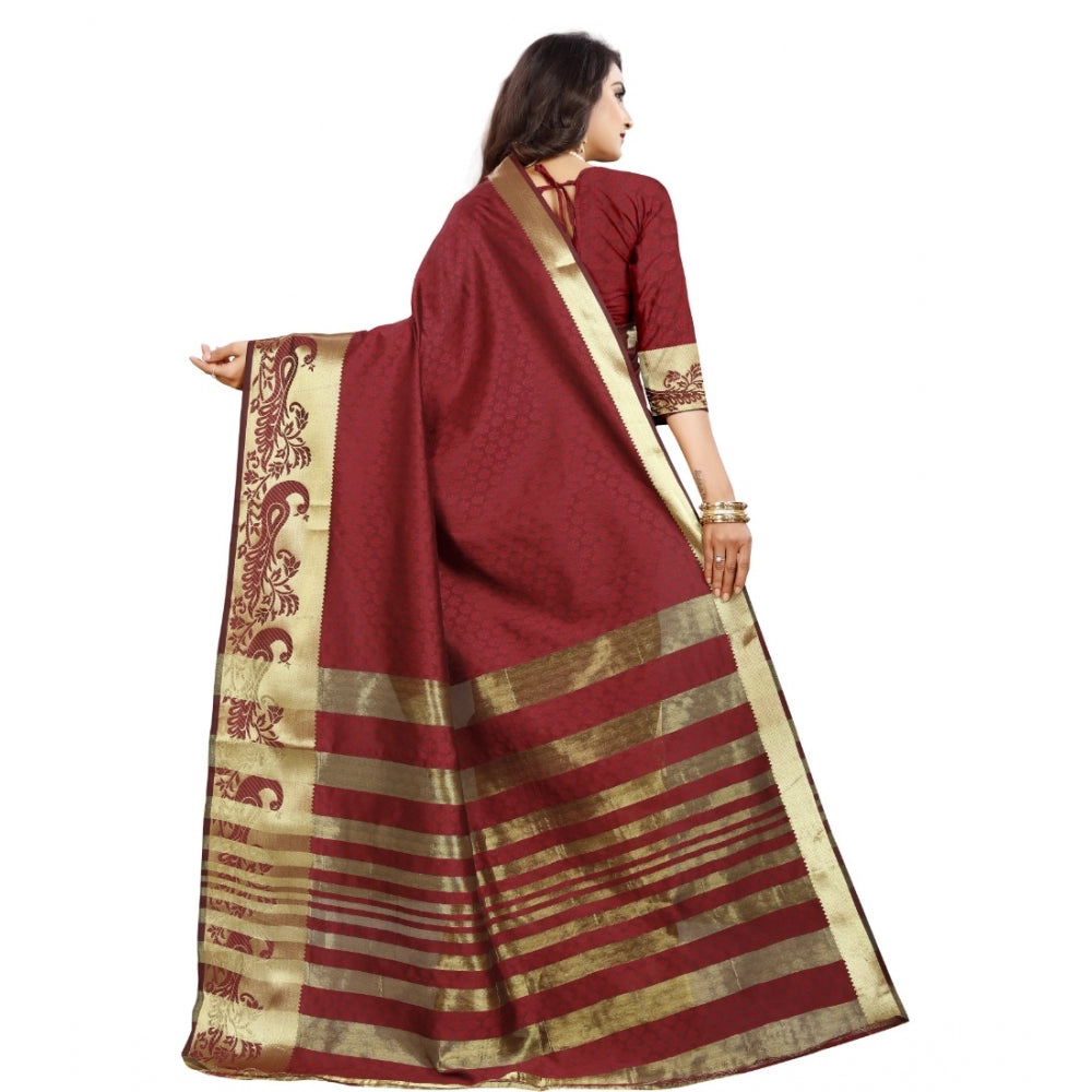 Glorious Jacquard Woven Saree With Blouse Piece