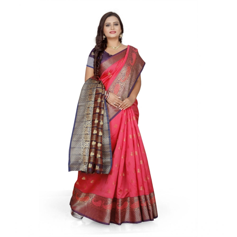 Glorious Jacquard Woven Saree With Blouse Piece
