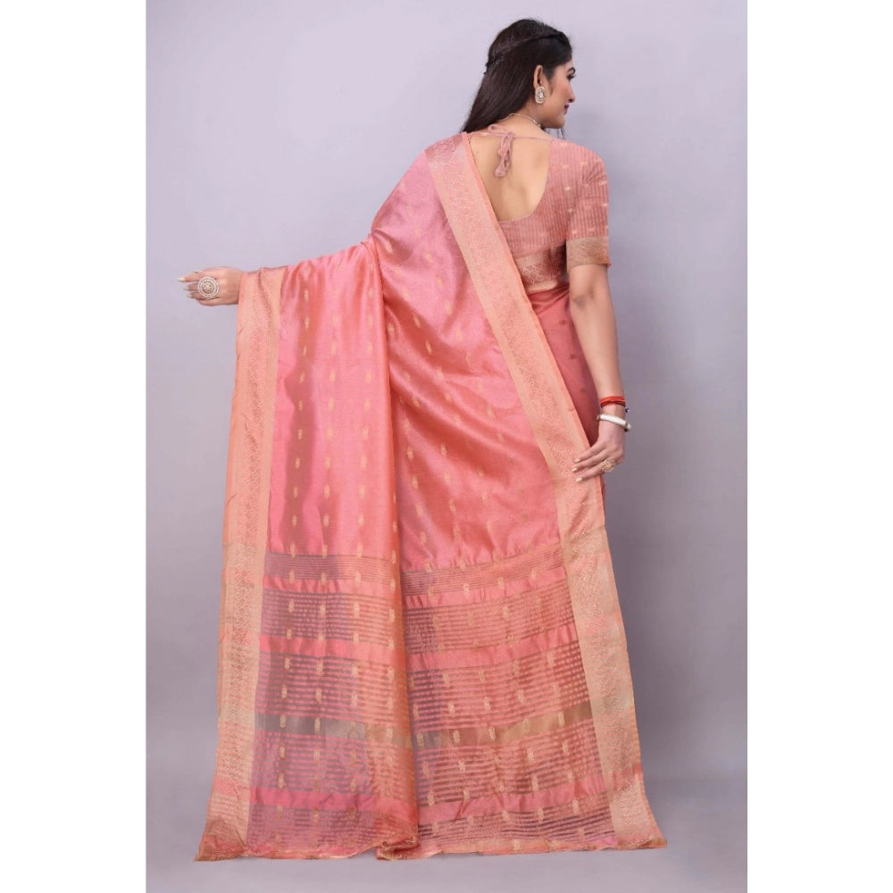 Sophisticated Silk Blend Woven Saree With Blouse Piece